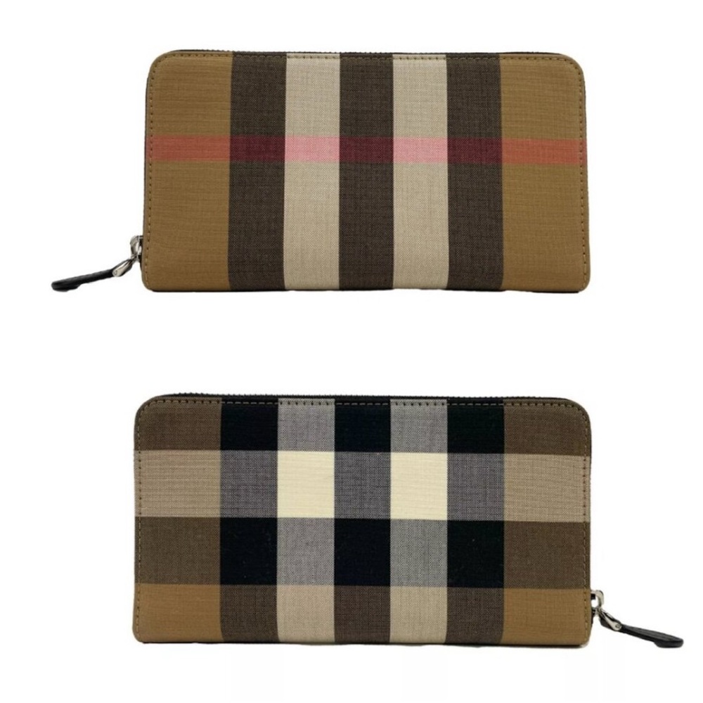 NEW $630 Burberry Taupe and Brown Checkered Wallet nova check ZIPPY FULL… - Picture 2 of 5